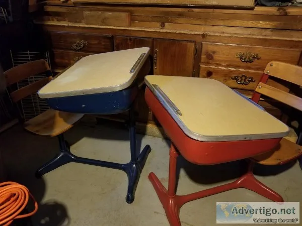 Vintage school desks
