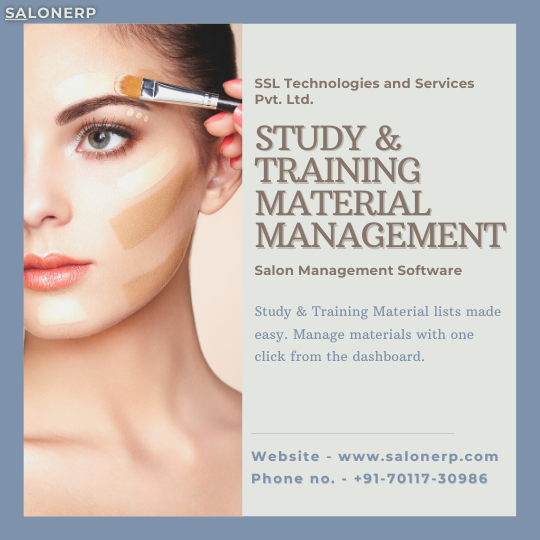 Study and Training material management for salon  SalonERP