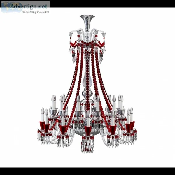 JR2037 ZENITH CLEAR AND RED CHANDELIER