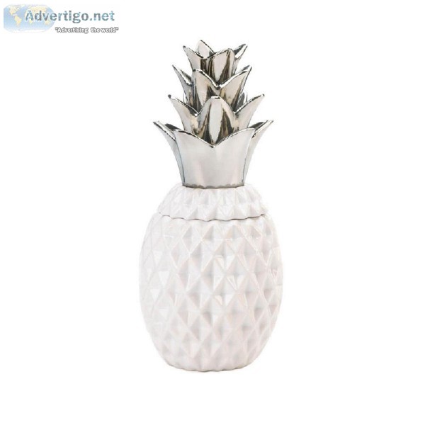 12 SILVER TOPPED PINEAPPLE JAR