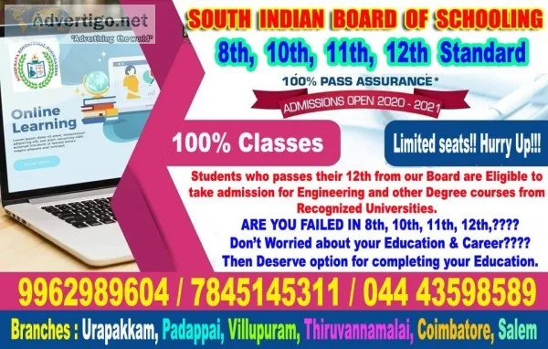 Failed 10th and 12th for School Students golden opportunities to