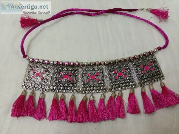 Metal Jewel Set  (Pink and Gold)