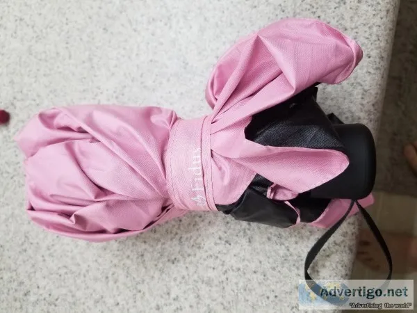 (1)Large and (1) Compact Multi color and Pink Umbrella