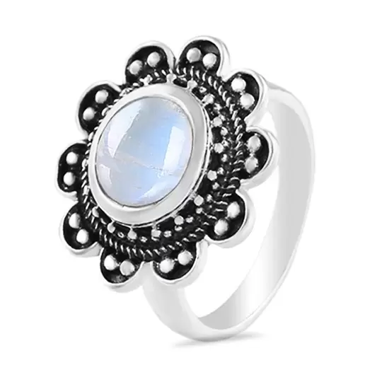 STERLING SILVER MOONSTONE RING-MOONFLOWER