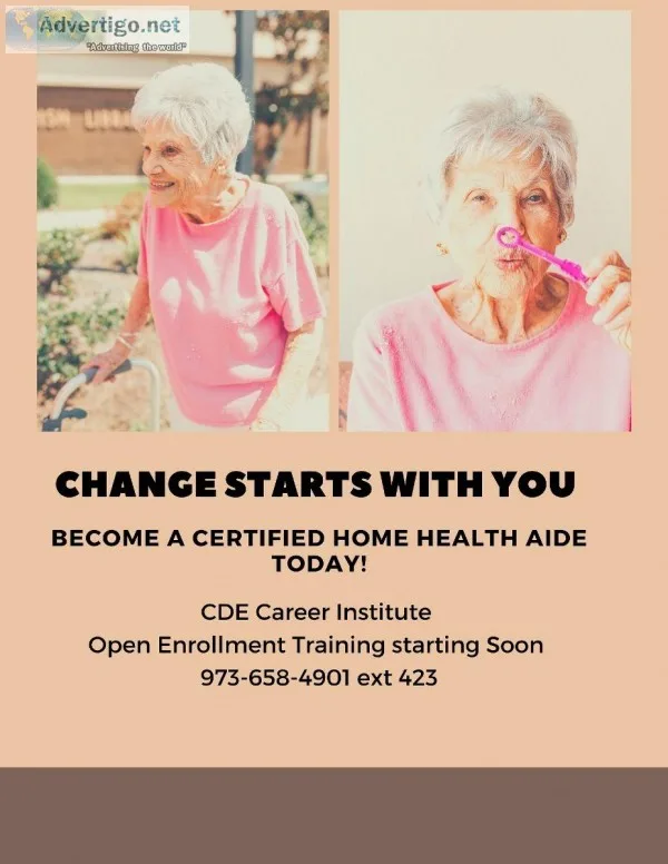 CDE Career Institute is now providing Home Health Aide Training