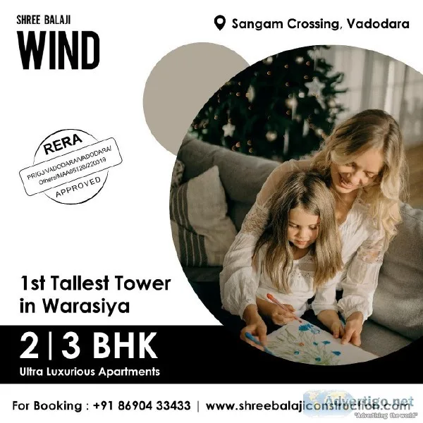 2 and 3 Bhk Sale in Vadodara  Shree Balaji WIND