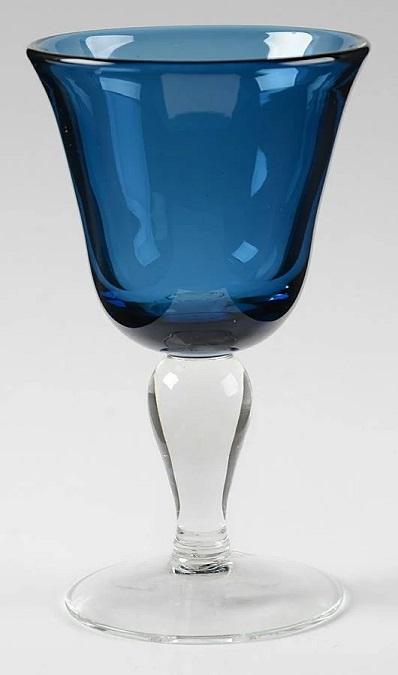 Set of 4 Slate Blue Wine Globlets