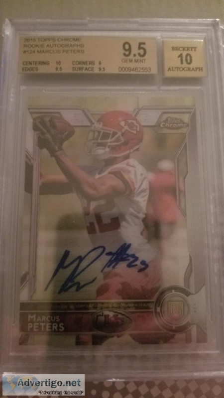 2015 TOPPS CHROME ROOKIE AUTOGRAPHS MARCUS PETERS RC BGS 9.5 AUT