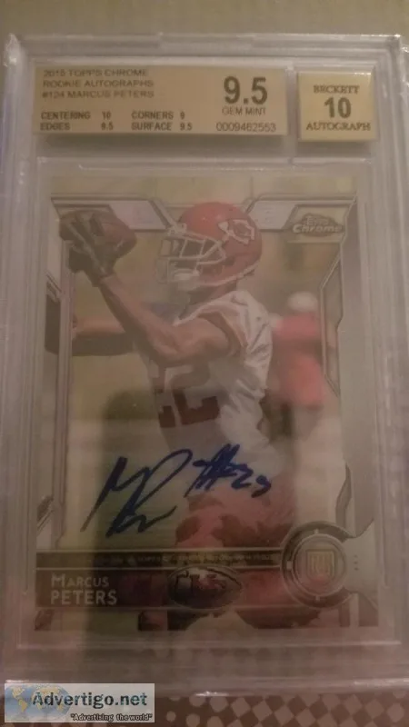 2015 TOPPS CHROME ROOKIE AUTOGRAPHS MARCUS PETERS RC BGS 9.5 AUT