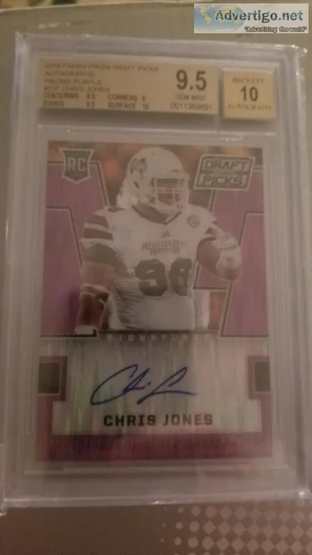 2016 PANINI PRIZM DRAFT PICKS AUTOGRAPHS PRIZM PURPLE CHRIS JONE