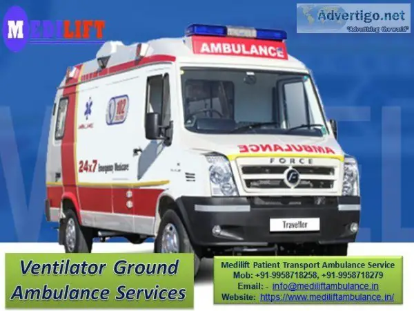Get Medilift Ground Ambulance Service in Bokaro for ICU Patient 