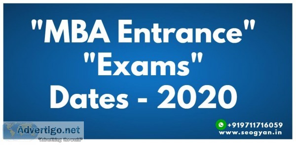 MBA Entrance Exams Dates-2020