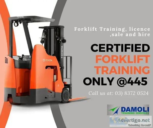 Complete your forklift training in Melbourne at 445 only
