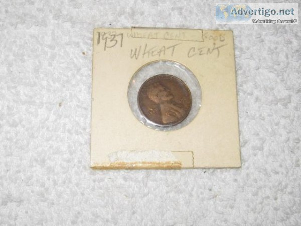 1937 Lincoln &ldquowheat cent.&rdquo  Good condition.