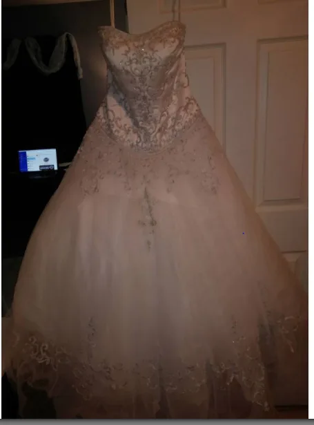 Tulle Plus Size Wedding Dress with Satin Bodice Size 14W