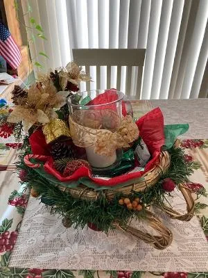 Christmas sleigh centerpiece