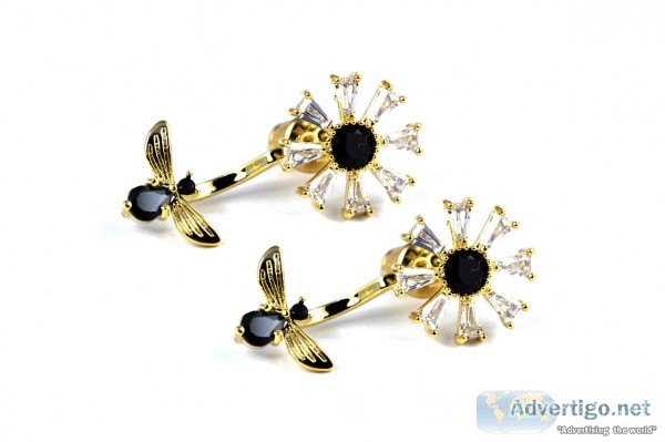 Black Gold Plated Sunflower Shape