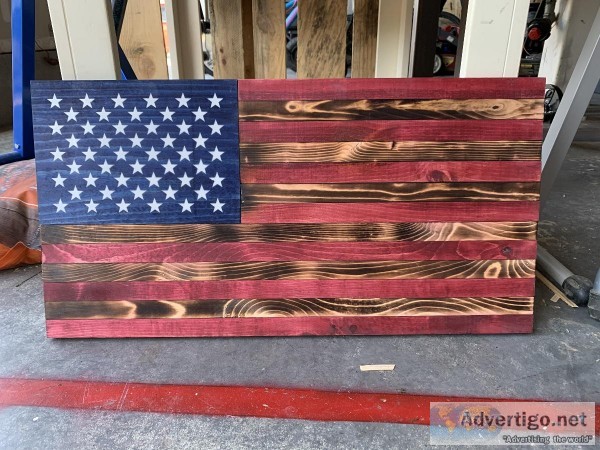 wood American flag
