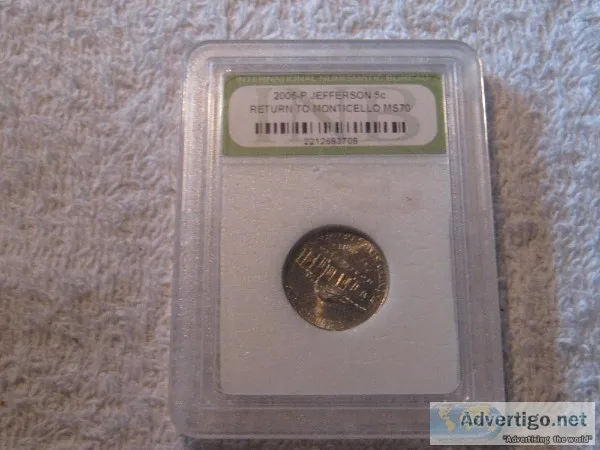 2006-P Jefferson &quotReturn to Monticello&quot MS70 Proof