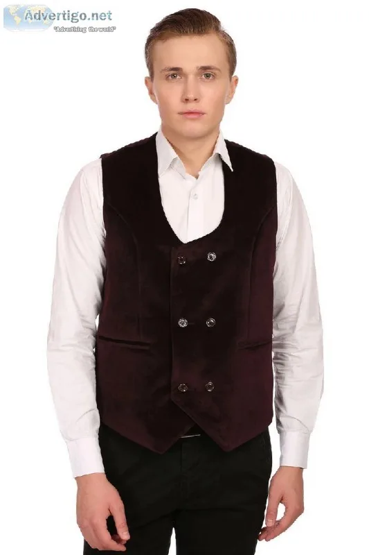 Dust Free Cotton Velvet Red Waistcoat