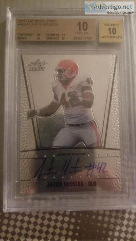 2011 LEAF METAL DRAFT AU JUSTIN HOUSTON RC BGS 10 AU 10