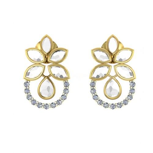 Dishis Designer Jewellery Gold and Diamond Earrings  B2B Export 