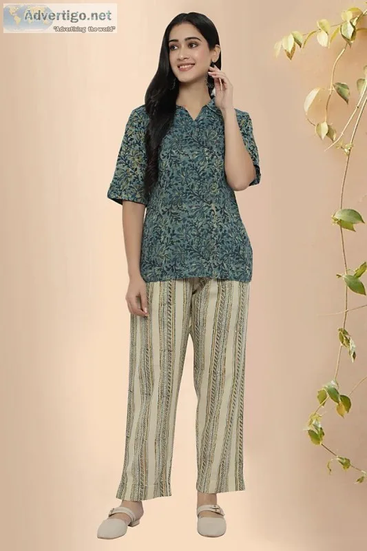 Vidhya Block Print cotton Short Kurti - Rose Shree