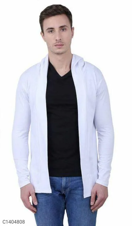 Cotton Solid Full Sleeves Hoodie Shrug