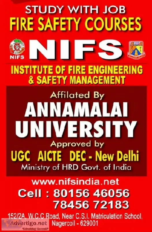 B.sc fire Industrial Safety in nagercoil