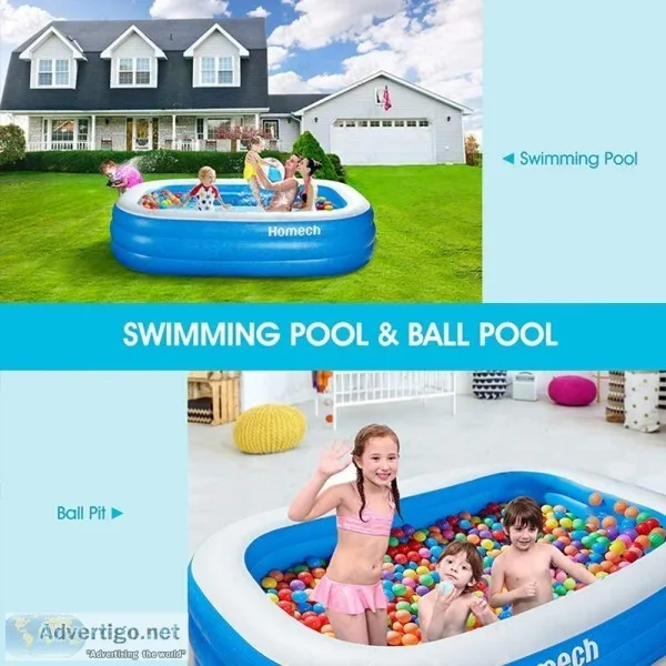 Homech Family Inflatable Swimming Pool 93&quot X 55&quot X 23&qu