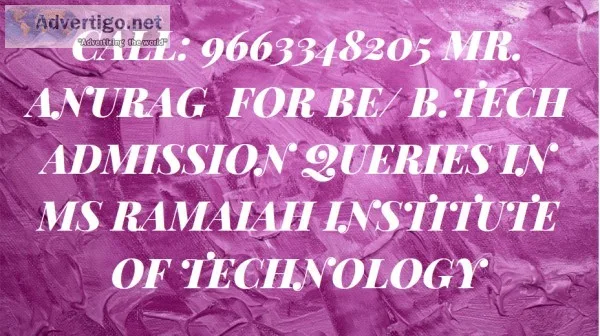 96633482O5 MS ramaiah institute of technology direct admission
