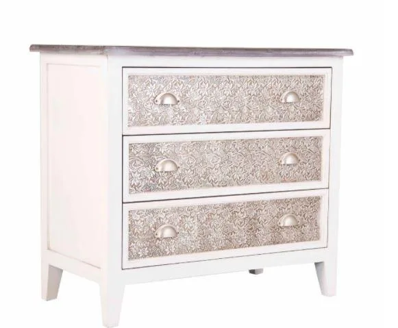 Mariah Wood And Aluminium Chest Of Drawers - ChicParadisLux