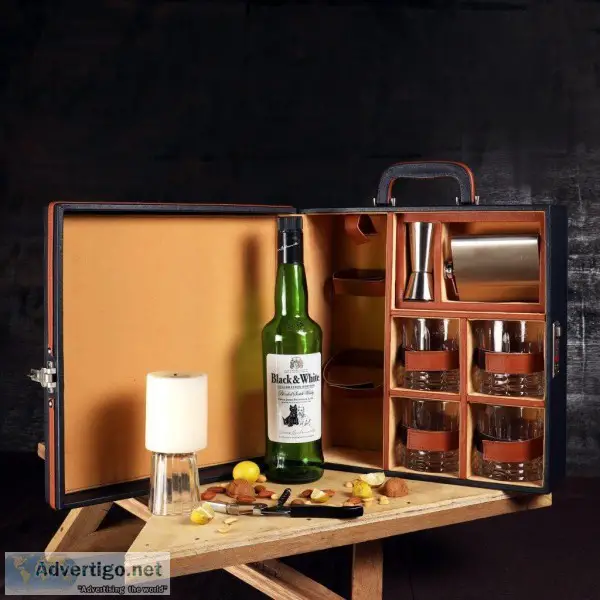 Branded Portable Whisky Case Bar Set online India at Swankystyle