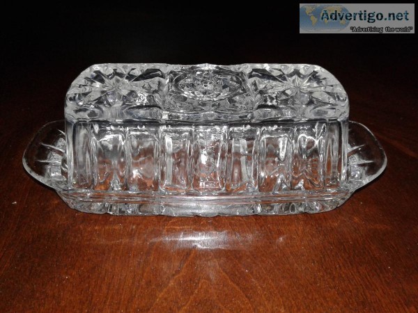 VINTAGE ANCHOR HOCKING BUTTER DISH