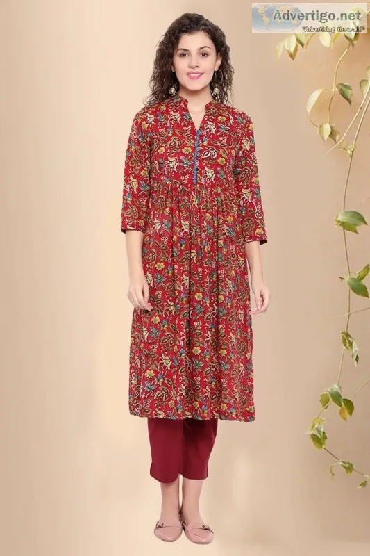Block Print Kurta Women s Clothing - Rose Shree