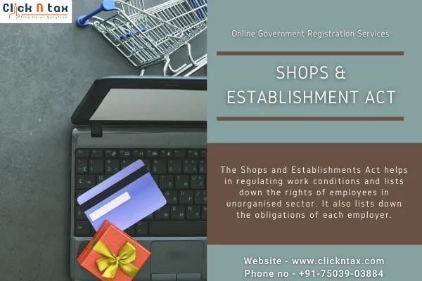 Shop and Establishments Services registration Online  ClickNtax