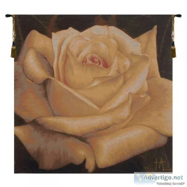 FLORAL ART- ROSE JAUNE FRENCH TAPESTRY  SAVE ON TAPESTRIES