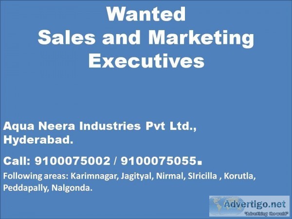 Wanted Sales and Marketing Executives in Siddipet