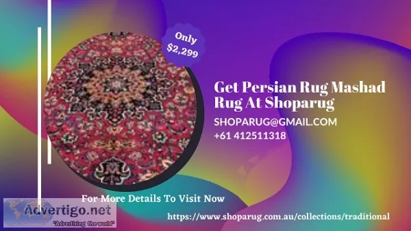 Persian Rug Mashad Rug Signed