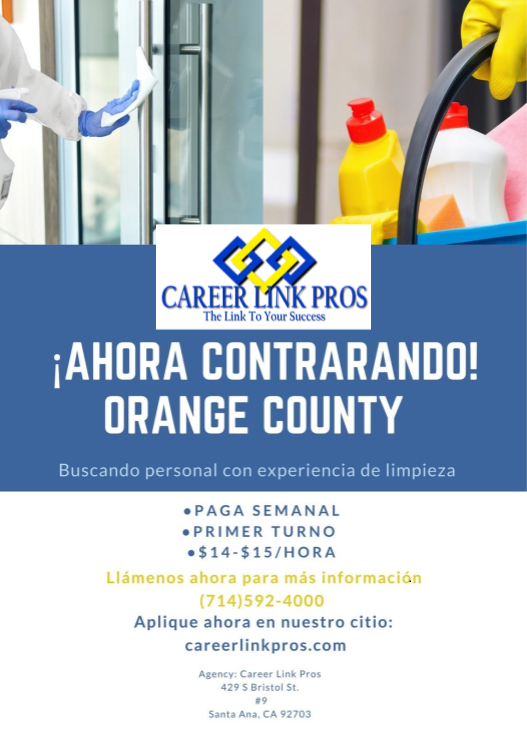 SEEKING EXPERIENCED CLEANERS