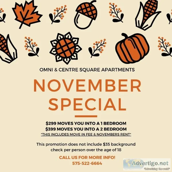 NOVEMBER SPECIAL AT OMNI