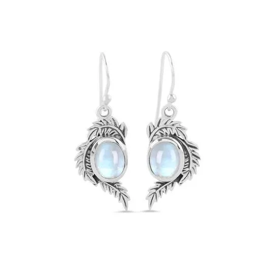 925 SILVER MOONSTONE  EARRING-MIDNIGHT FOREST