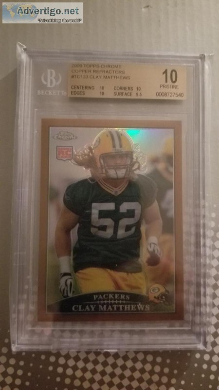 2009 TOPPS CHROME COPPER REFRACTORS MATTHEW STAFFORD RC BGS 10 P