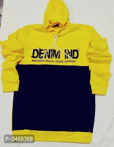 Men s Cotton Blend Self Pattern Hooded Sweatshirt