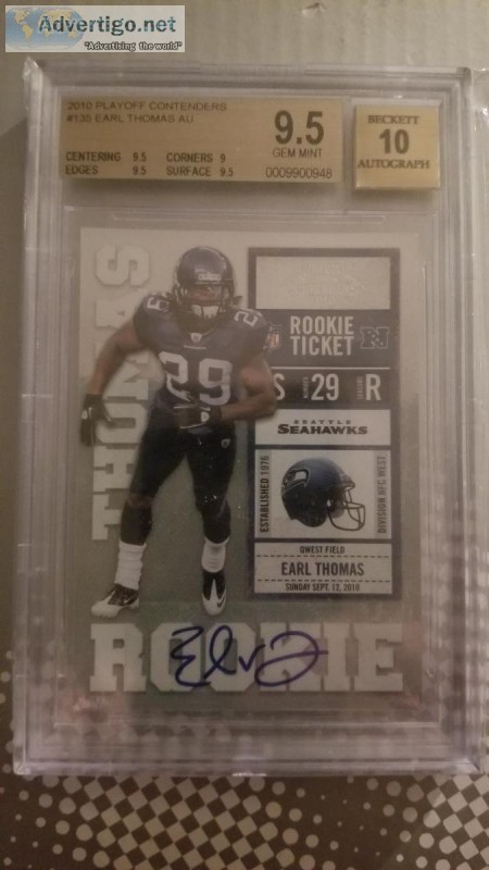 2010 PLAYOFF CONTENDERS AUTO EARL THOMAS RC BGS 9.5 AU 10
