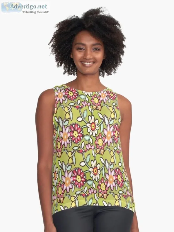 Flowers Floral Sleeveless Top