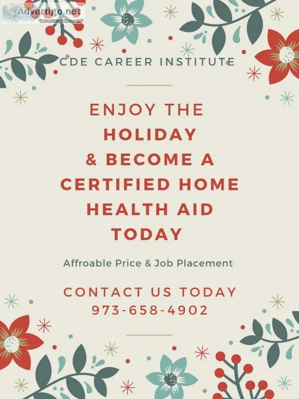 CDE Career Institute is now providing Home Health Aide Training