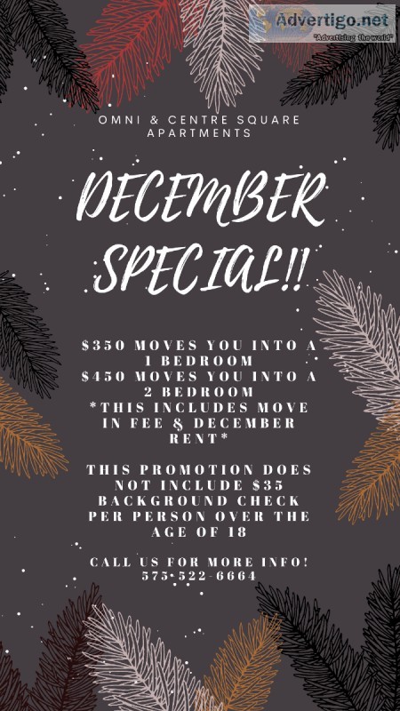 DECEMBER MOVE-IN SPECIAL