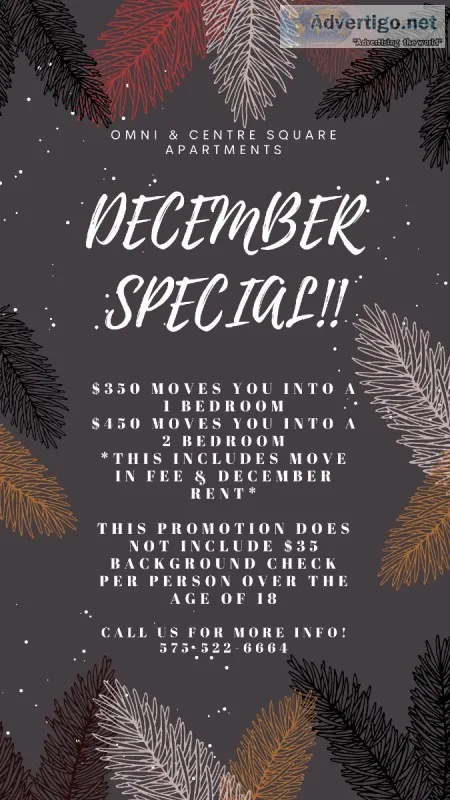 DECEMBER MOVE-IN SPECIAL