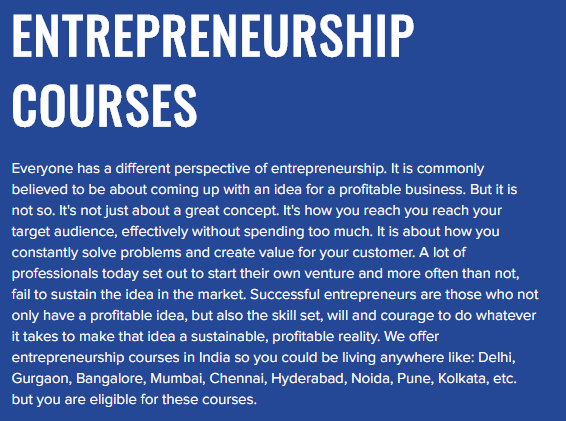Entrepreneurship Courses